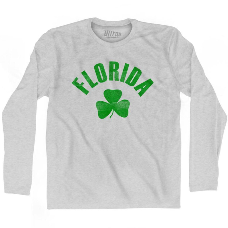 Florida State Shamrock Cotton Long Sleeve T-shirt - Grey Heather