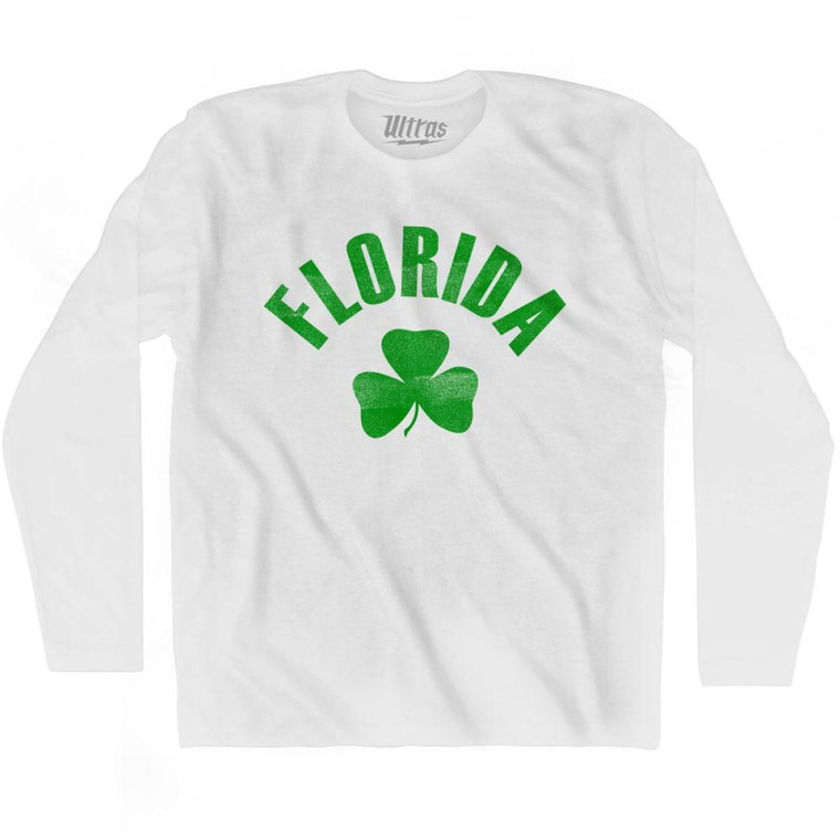 Florida State Shamrock Cotton Long Sleeve T-shirt - White