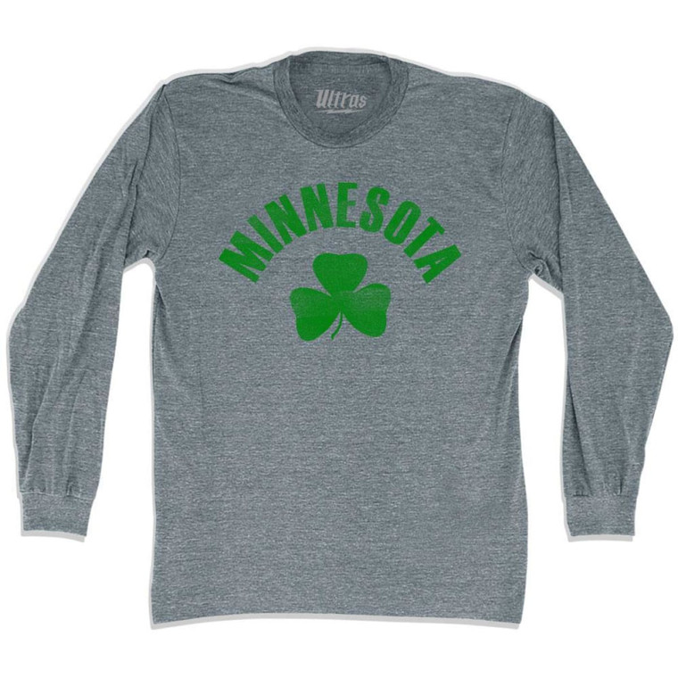 Minnesota State Shamrock Tri-Blend Long Sleeve T-shirt - Athletic Grey