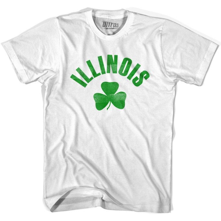 Illinois State Shamrock Womens Cotton T-shirt - White