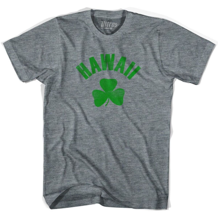 Hawaii State Shamrock Womens Tri-Blend T-shirt - Athletic Grey