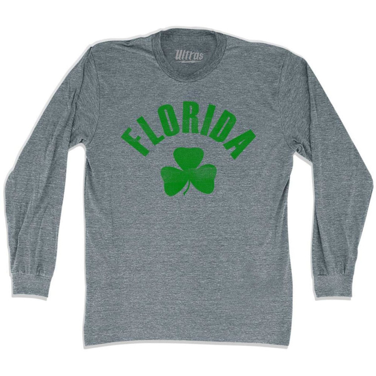 Florida State Shamrock Tri-Blend Long Sleeve T-shirt - Athletic Grey