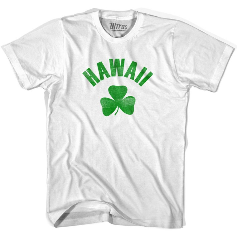 Hawaii State Shamrock Cotton T-shirt - White