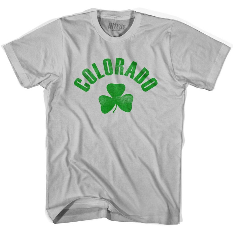 Colorado State Shamrock Cotton T-shirt - Cool Grey