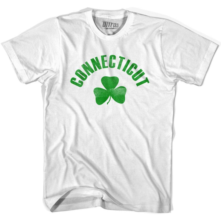 Connecticut State Shamrock Cotton T-shirt - White