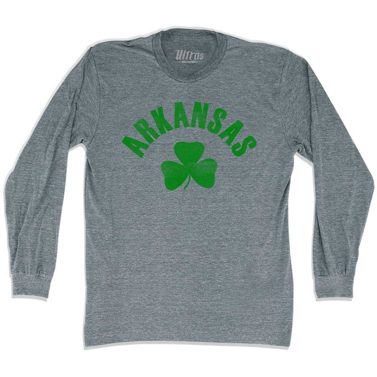 Arkansas State Shamrock Tri-Blend Long Sleeve T-shirt - Athletic Grey