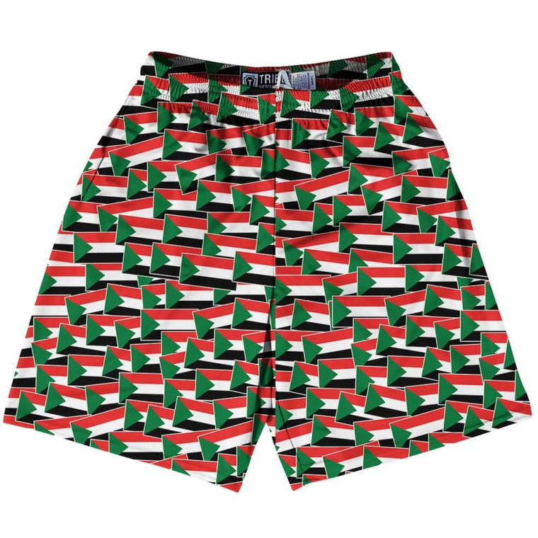Tribe Sudan Party Flags Lacrosse Shorts Made in USA - Multi