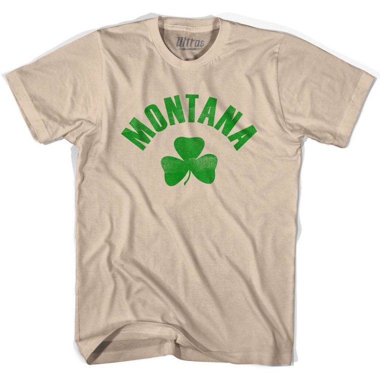 Montana State Shamrock Cotton T-shirt - Creme