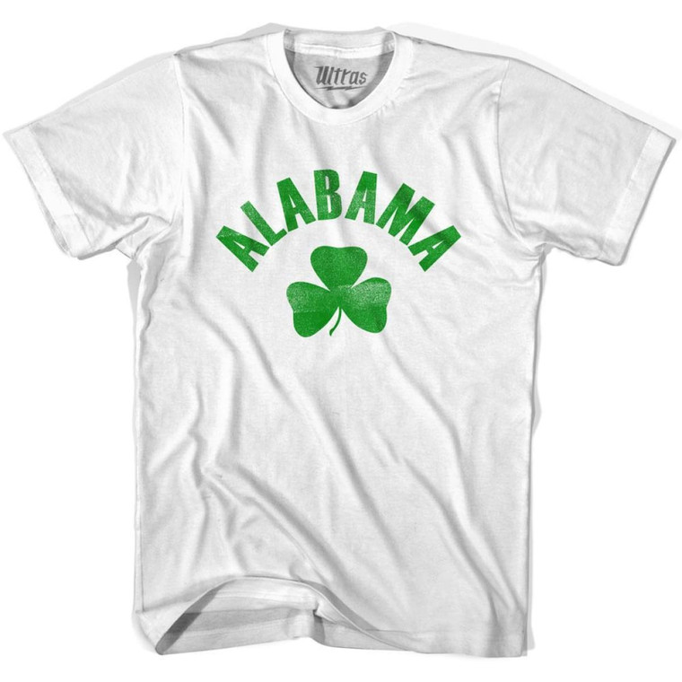 Alabama State Shamrock Cotton T-shirt - White