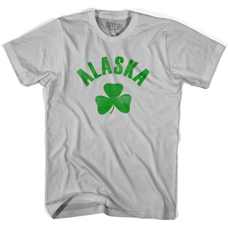 Alaska State Shamrock Cotton T-shirt-Cool Grey