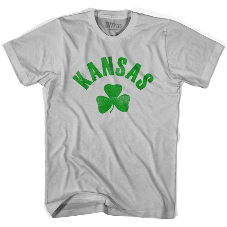 Kansas State Shamrock Cotton T-shirt - Cool Grey