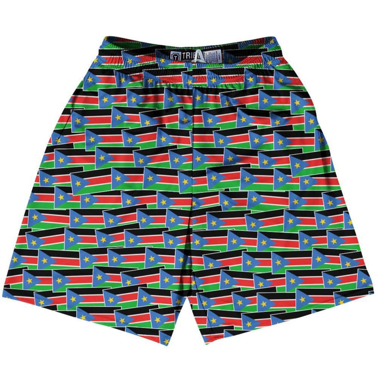 Tribe South Sudan Party Flags Lacrosse Shorts Made in USA - Multi