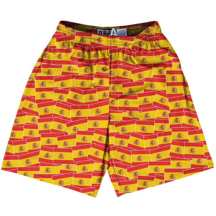 Tribe Spain Party Flags Lacrosse Shorts Made in USA - Yellow