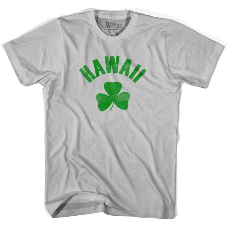 Hawaii State Shamrock Cotton T-shirt-Cool Grey