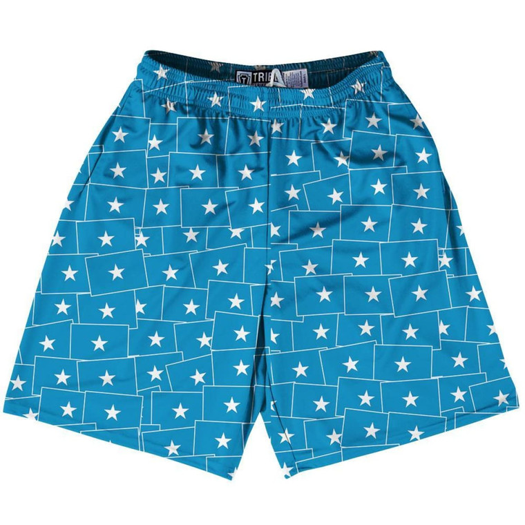 Tribe Somalia Party Flags Lacrosse Shorts Made in USA - Blue