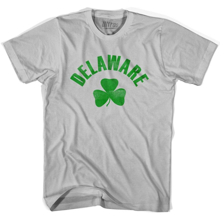 Delaware State Shamrock Cotton T-shirt - Cool Grey