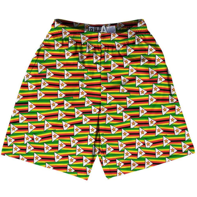 Tribe Zimbabwe Party Flags Lacrosse Shorts Made in USA - Multi