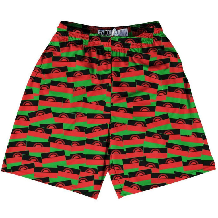 Tribe Malawi Party Flags Lacrosse Shorts Made in USA - Black Green