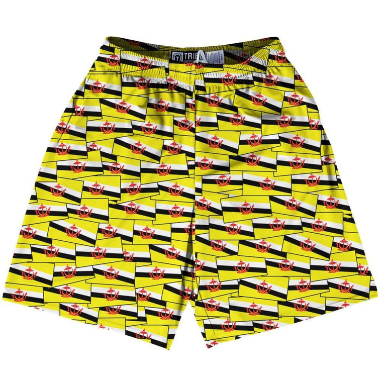 Tribe Brunei Party Flags Lacrosse Shorts Made in USA - Yellow