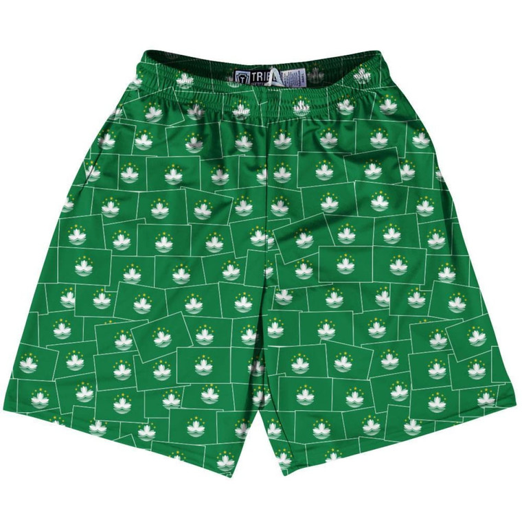 Tribe Macau Party Flags Lacrosse Shorts Made in USA - Green