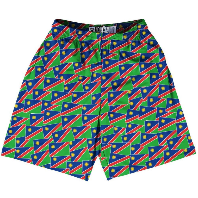 Tribe Namibia Party Flags Lacrosse Shorts Made in USA - Blue Green