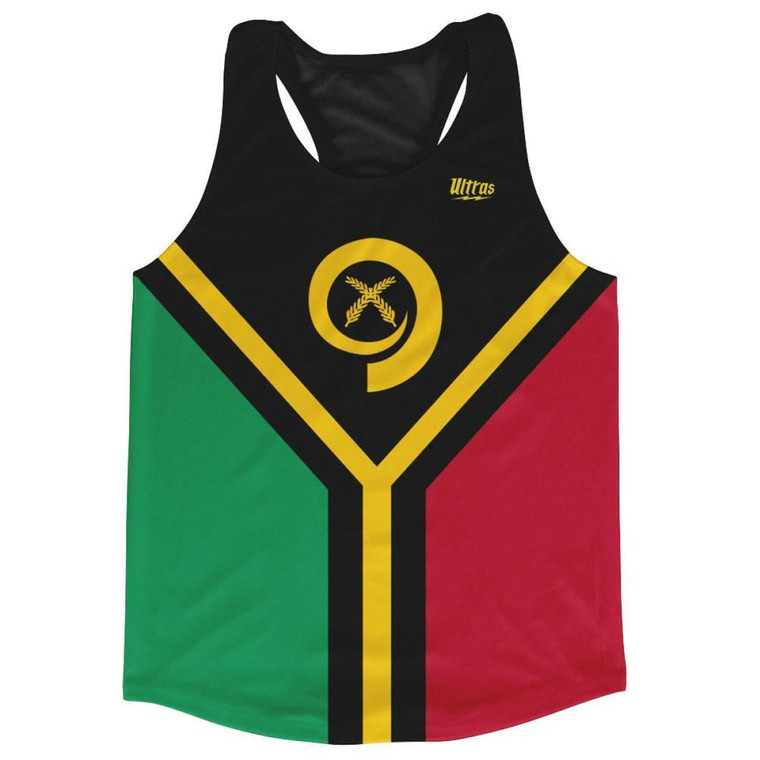 Vanuatu Country Flag Running Tank Top Racerback Track and Cross Country Singlet Jersey Made In USA - Red Green