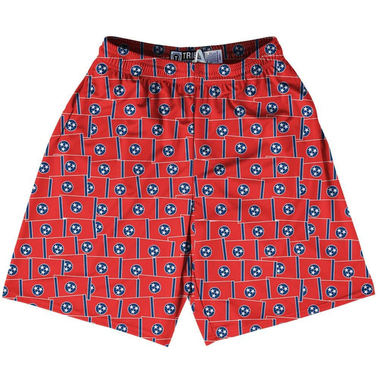 Tribe Tennessee State Party Flags Lacrosse Shorts Made in USA - Red