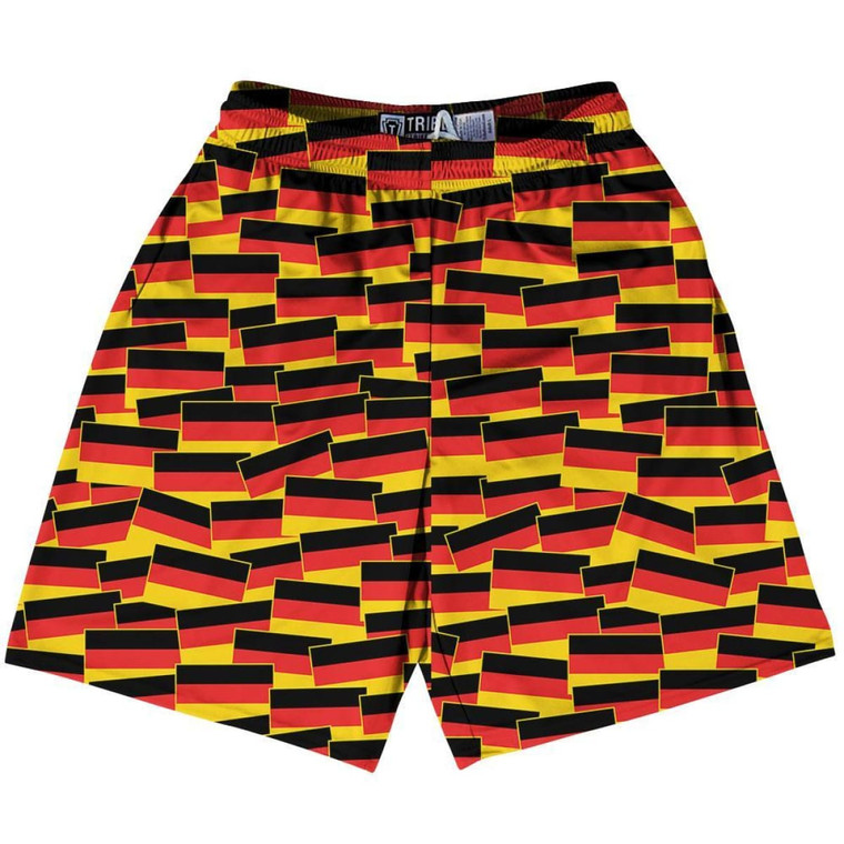 Tribe Germany Party Flags Lacrosse Shorts Made in USA - Black Red
