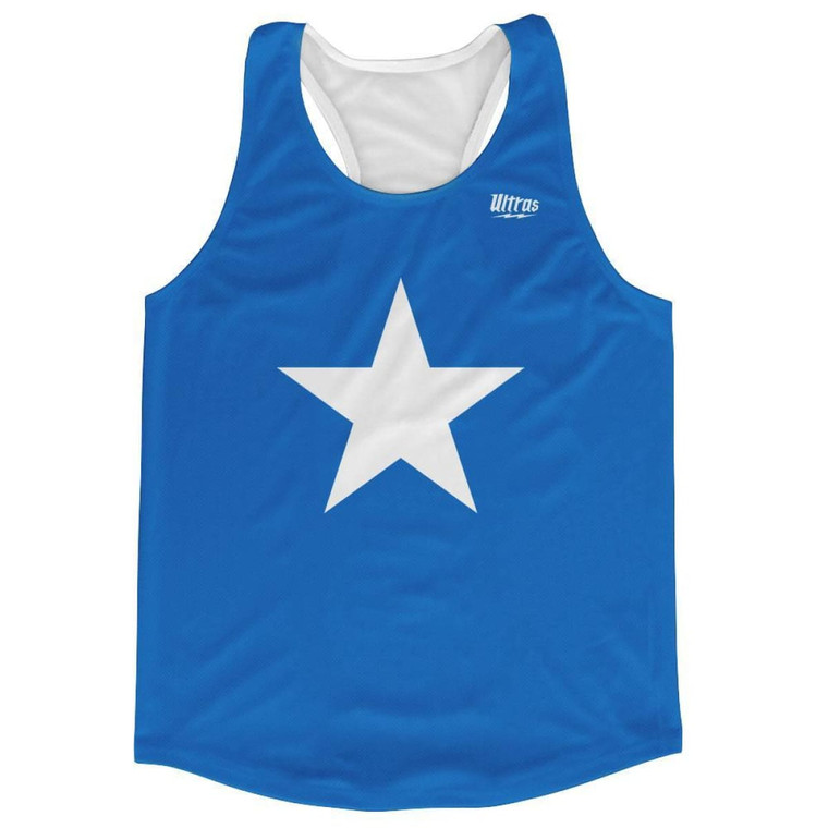 Somalia Country Flag Running Tank Top Racerback Track and Cross Country Singlet Jersey Made In USA\ - Blue White