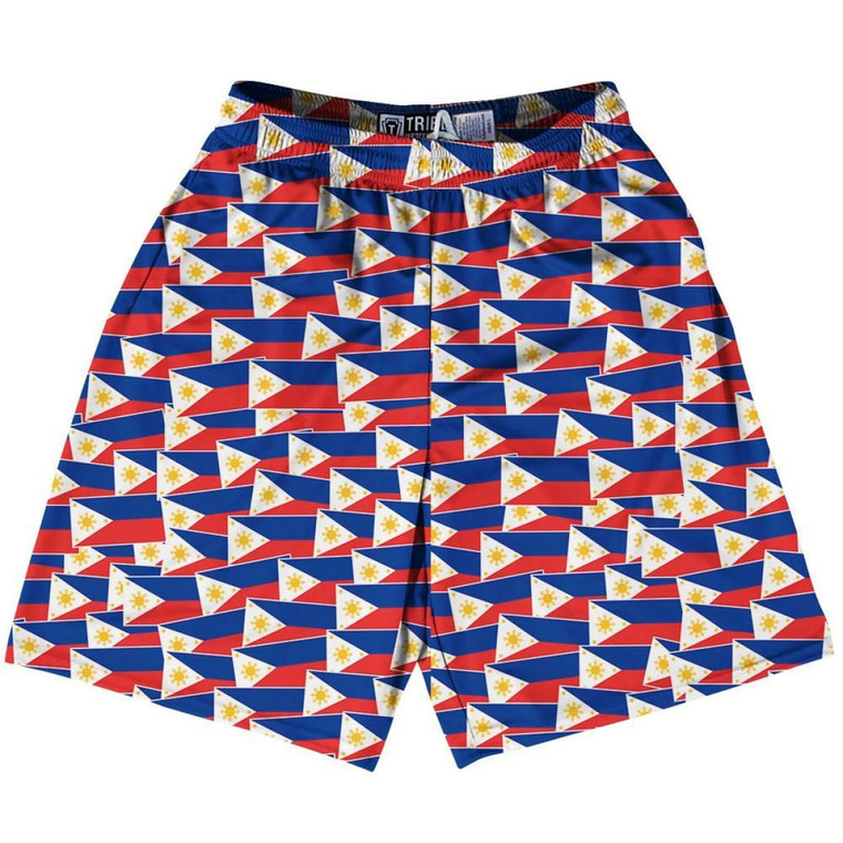 Tribe Philippines Party Flags Lacrosse Shorts Made in USA - Blue