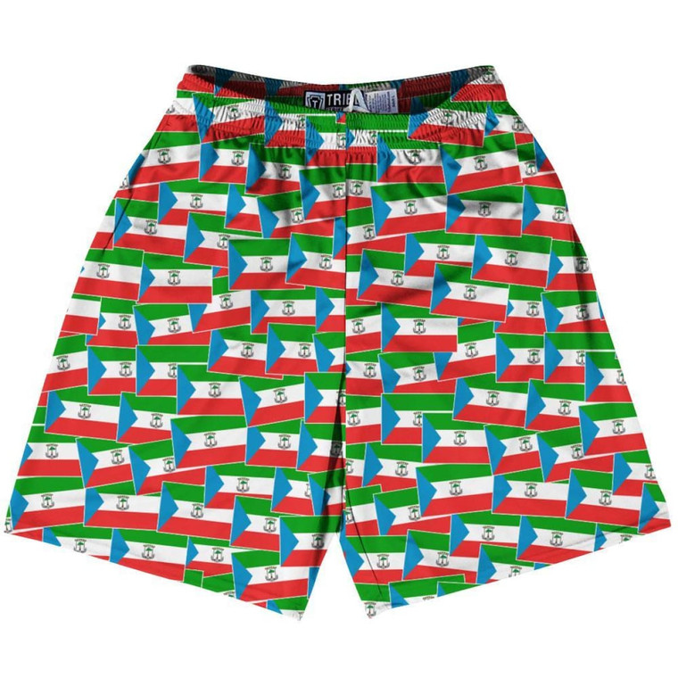 Tribe Equatorial Guinea Party Flags Lacrosse Shorts Made in USA - Green Blue