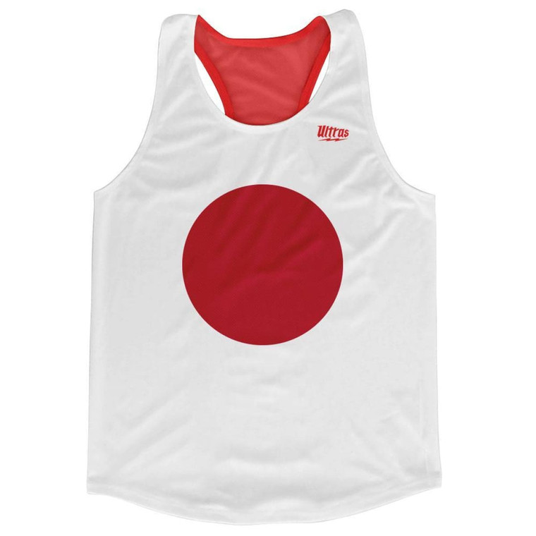 Japan Country Flag Running Tank Top Racerback Track and Cross Country Singlet Jersey Made In USA-Red White