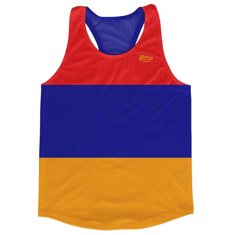 Armenia Country Flag Running Tank Top Racerback Track and Cross Country Singlet Jersey Made In USA-Red Blue Yellow