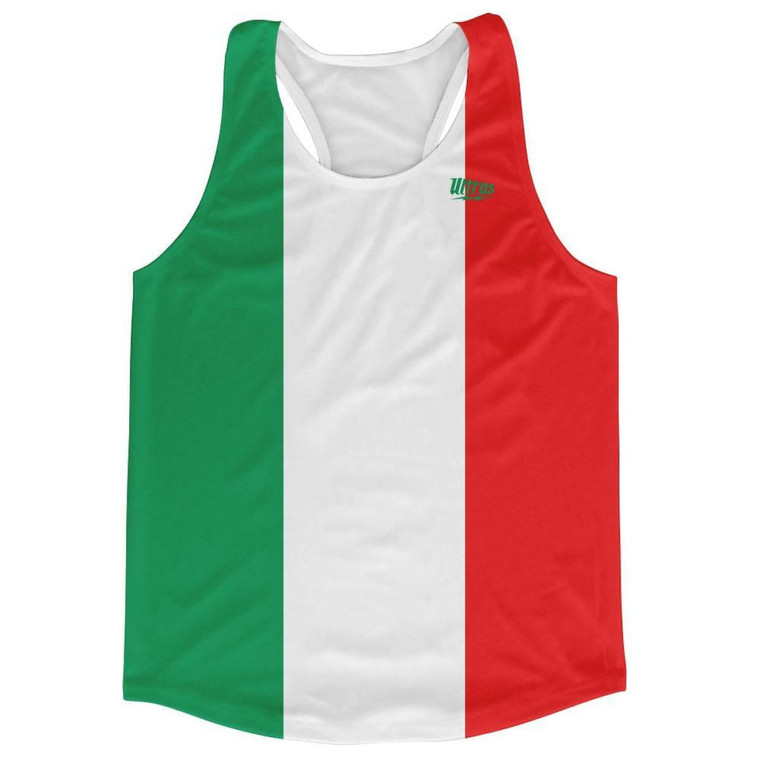 Italy Country Flag Running Tank Top Racerback Track and Cross Country Singlet Jersey Made In USA - Green White Red