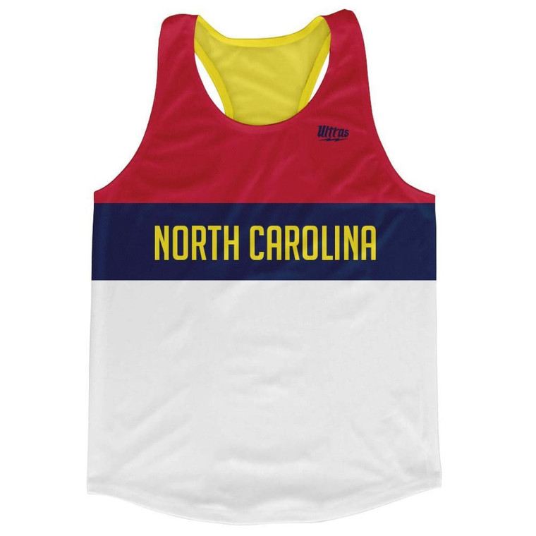 North Carolina Finish Line Running Tank Top Racerback Track and Cross Country Singlet Jersey Made In USA-Blue White Red