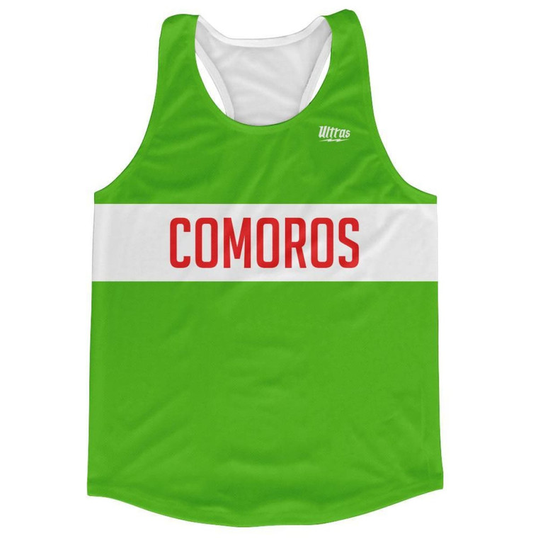 Comoros Country Finish Line Running Tank Top Racerback Track and Cross Country Singlet Jersey Made In USA - Light Green