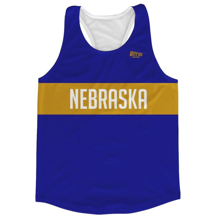 Nebraska Finish Line Running Tank Top Racerback Track and Cross Country Singlet Jersey Made In USA - Royal Blue