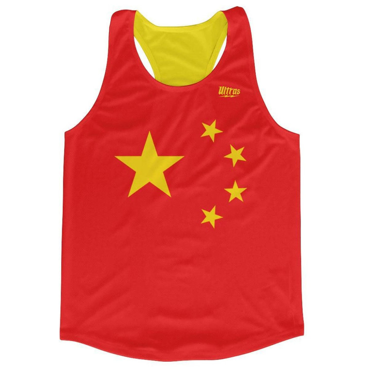 China Country Flag Running Tank Top Racerback Track and Cross Country Singlet Jersey Made In USA - Red White Blue
