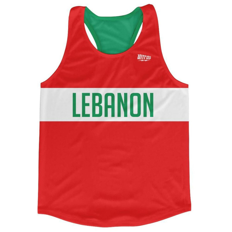 Lebanon Country Finish Line Running Tank Top Racerback Track and Cross Country Singlet Jersey Made In USA - Red White