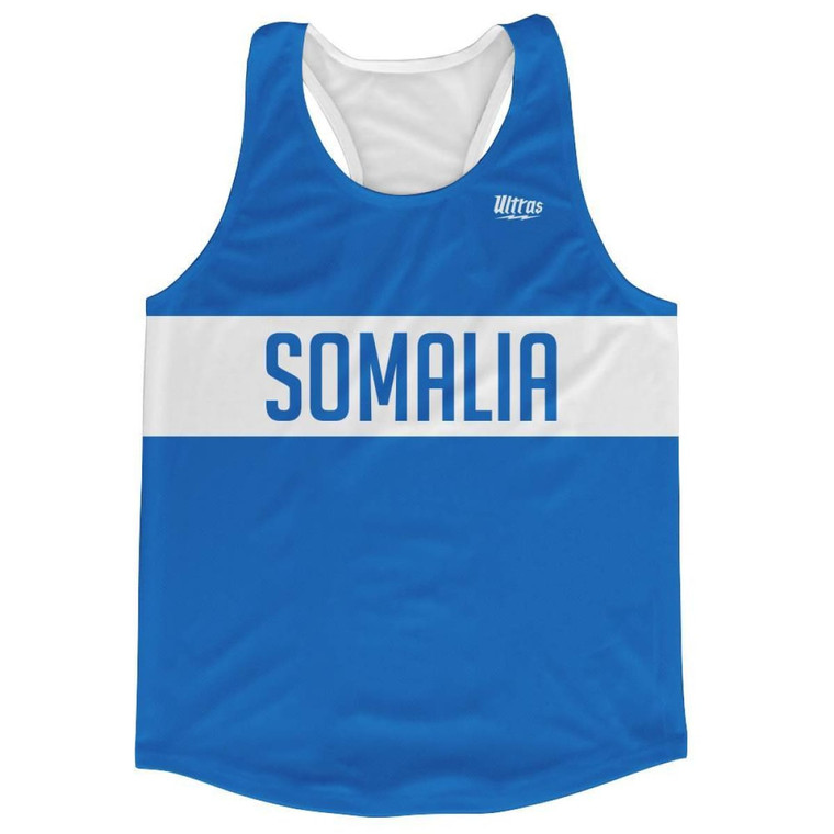 Somalia Country Finish Line Running Tank Top Racerback Track and Cross Country Singlet Jersey Made In USA - Blue White