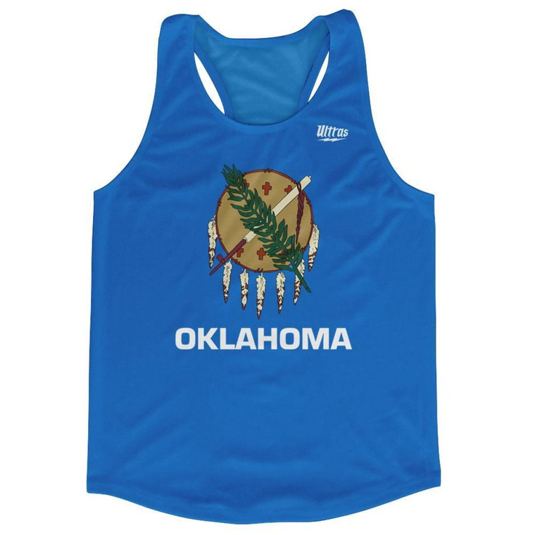 Oklahoma State Flag Running Tank Top Racerback Track and Cross Country Singlet Jersey Made In USA - Sky Blue