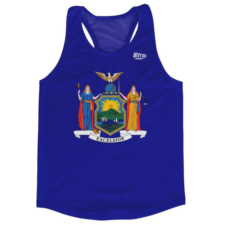 New York State Flag Running Tank Top Racerback Track and Cross Country Singlet Jersey Made In USA - Royal Blue