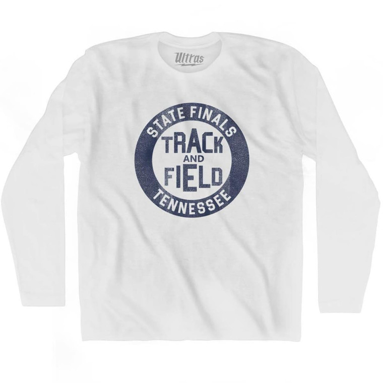 Tennessee State Finals Track and Field Adult Cotton Long Sleeve T-shirt-White