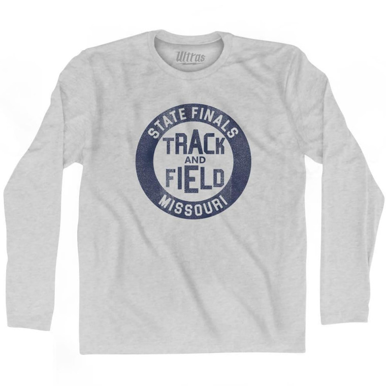 Missouri State Finals Track and Field Adult Cotton Long Sleeve T-shirt - Grey Heather