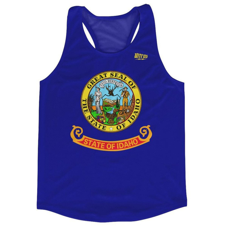 Idaho State Flag Running Tank Top Racerback Track and Cross Country Singlet Jersey Made In USA-Navy