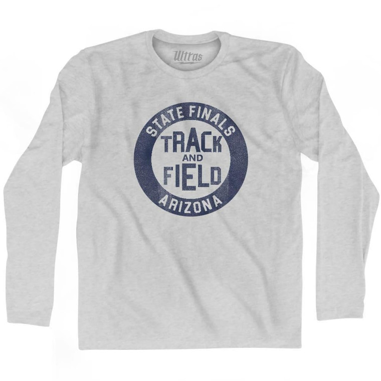 Arizona State Finals Track and Field Adult Cotton Long Sleeve T-shirt-Grey Heather