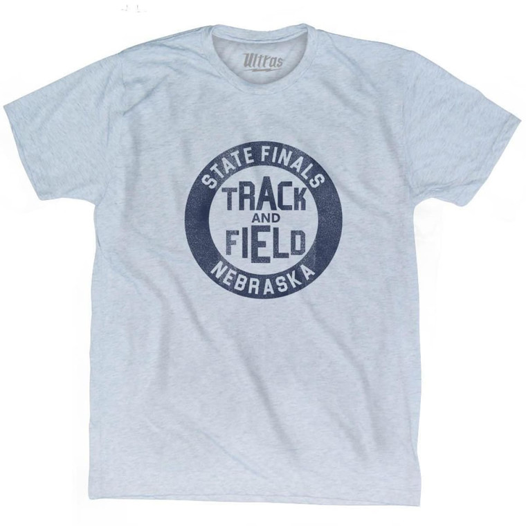 Nebraska State Finals Track and Field Adult Tri-Blend T-shirt-Athletic White