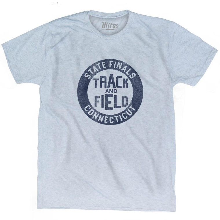 Connecticut State Finals Track and Field Adult Tri-Blend T-shirt-Athletic White