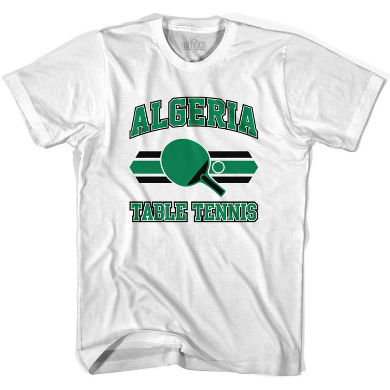 Algeria Table Tennis Youth  Cotton T-shirt-White
