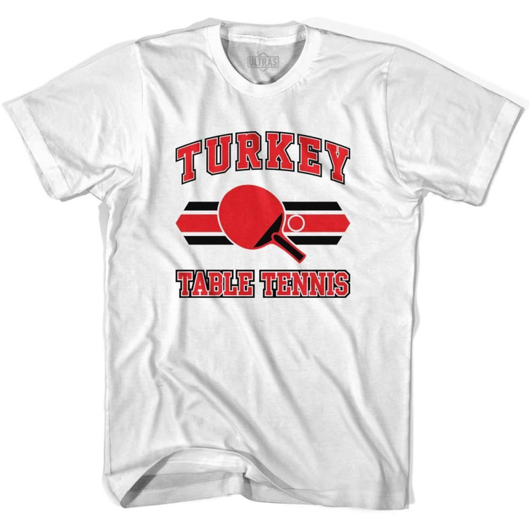 Turkey Table Tennis Adult Cotton T-shirt-White